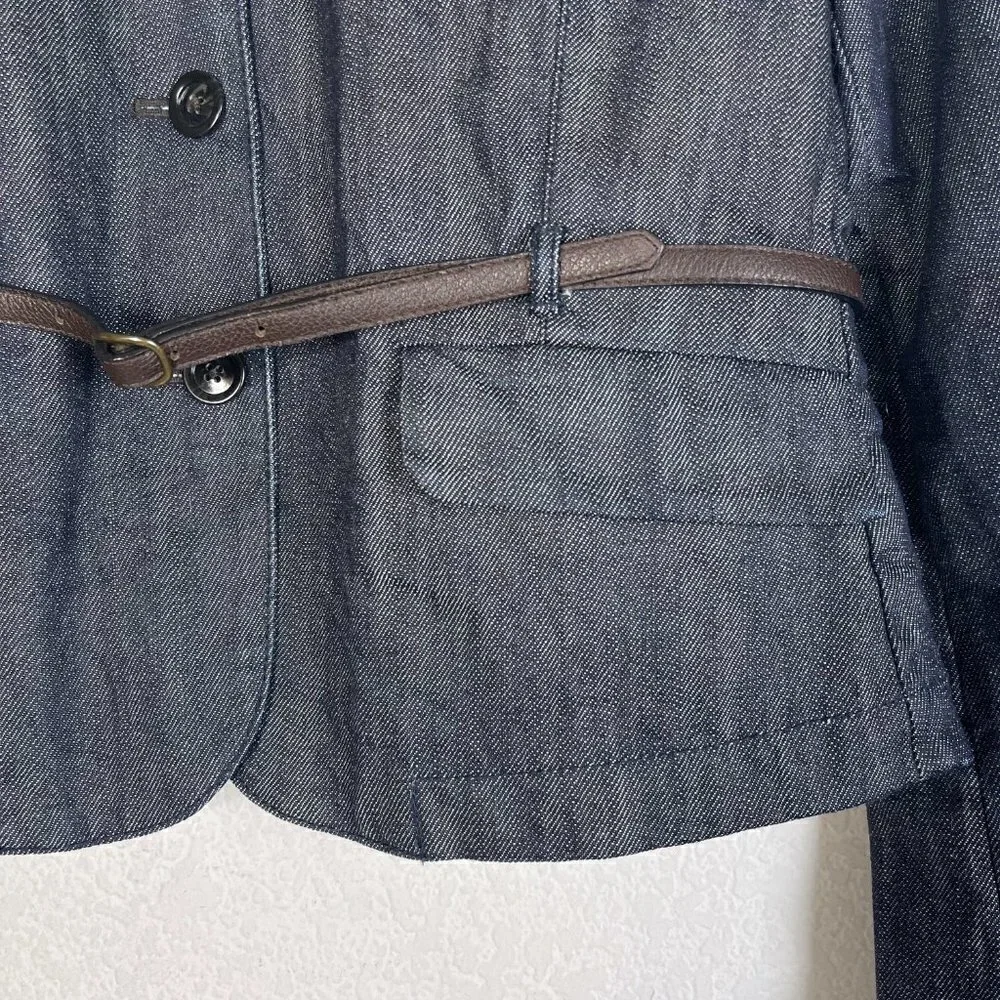 Ralph Lauren Denim Jacket Blazer Retro Belt Casual Preppy Medium - Picture 5 of 8